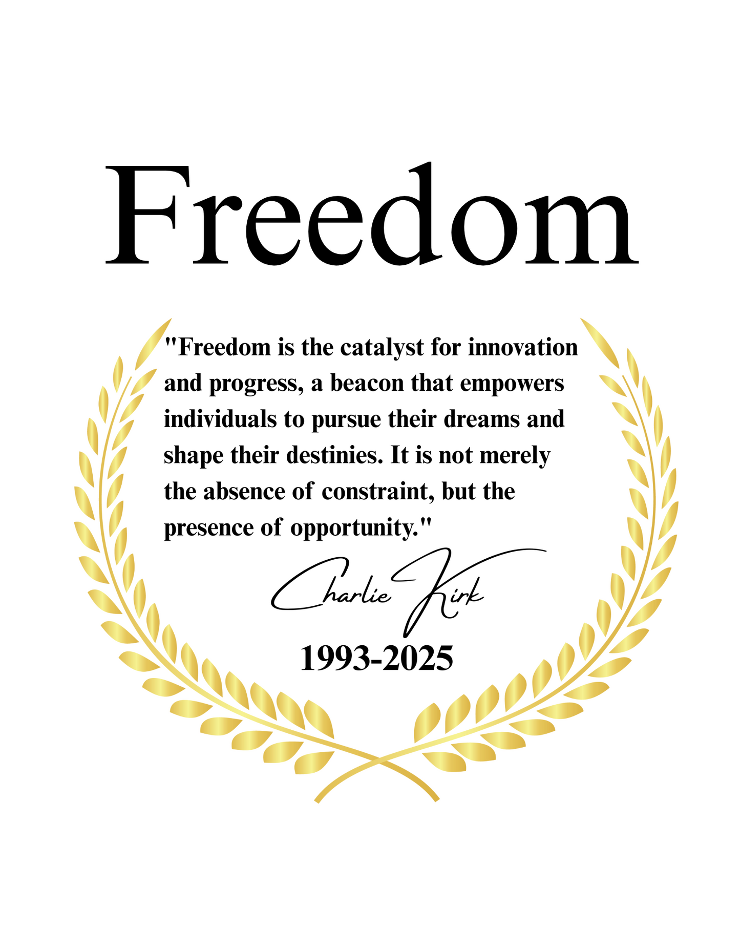 Charlie Kirk Freedom T Shirt