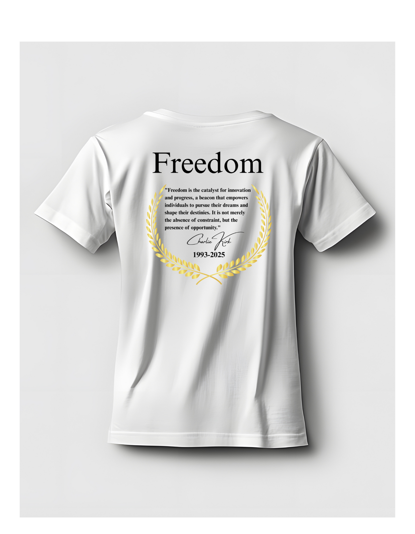 Women's Freedom T Shirt Charlie Kirk