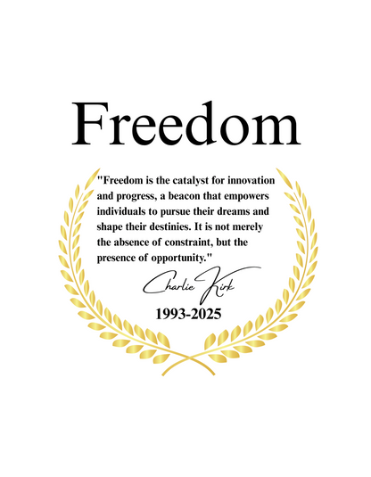 Women's Freedom T Shirt Charlie Kirk