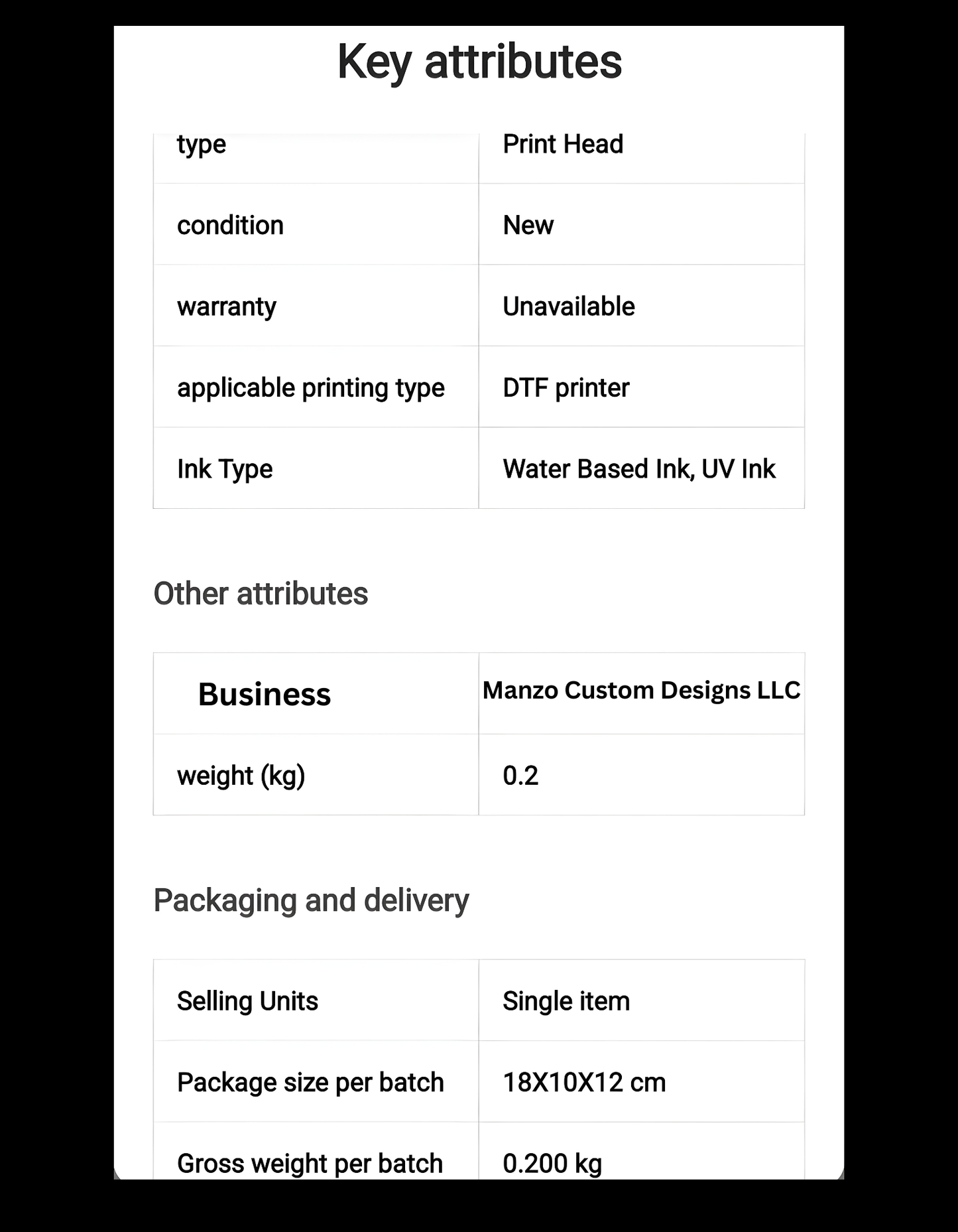 Printhead XP600 Compatible W/ EPSON