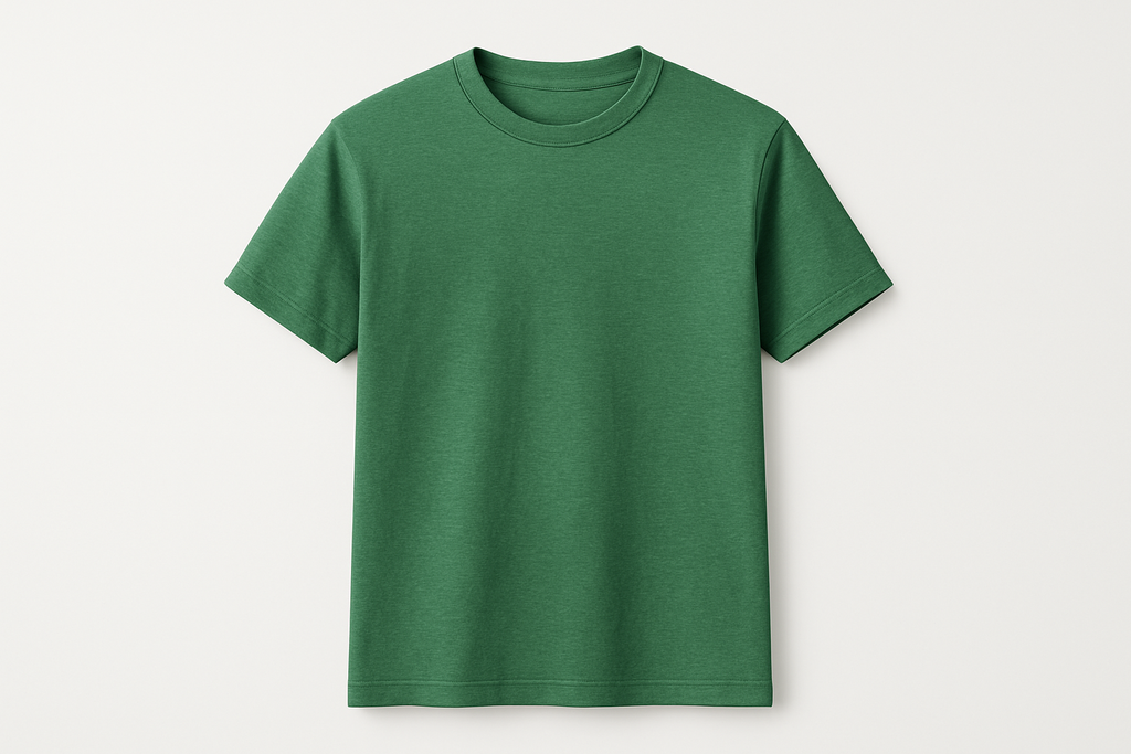 Live product preview t shirt placement green orange blue all separately images
