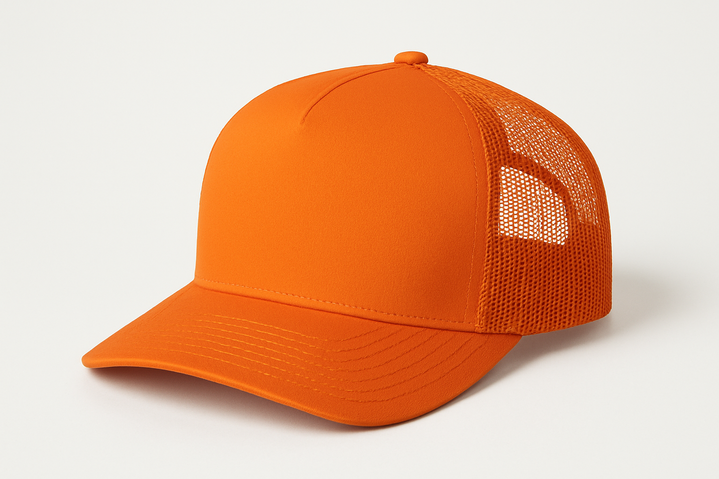 orange solid trucker hat add your logo