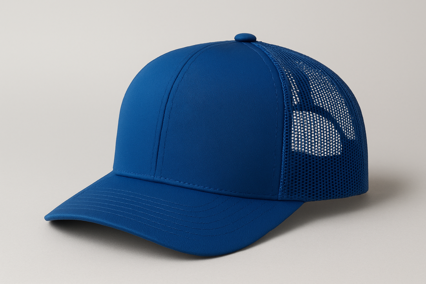 solid blue trucker hat