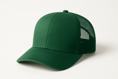 solid green trucker hat