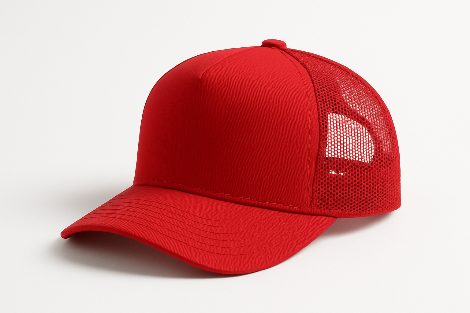 solid red trucker hat