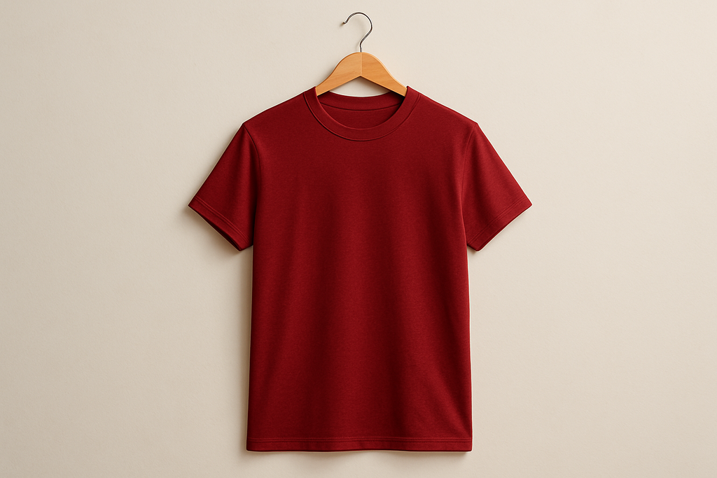 Valentine red dark plain t shirt